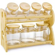 Resim Bambum Bench Standlı 8 Parça Cam Baharat Takımı 