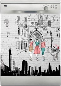 Resim Bulaşık Makinesi Sticker Kaplama Beyaz Eşya Kaplama Paris Fashion (546583669) 