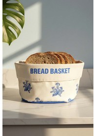 Resim Elysian Blue Keten Ekmek Sepeti Çok Renkli 