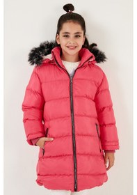 Resim Lela Içi Peluş Astarlı Çıkarılabilir Kapüşonlu Suya Dayanıklı Kız Çocuk Mont 5761910 Fuşya 
