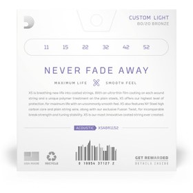 Resim Daddario XSABR1152 Akustik Gitar Tel Seti | 11-52 - XS 80/20 Bronze 