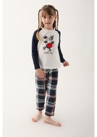 Resim Arnetta Winter Day Beyaz Kız Çocuk Uzun Kol Pijama Takım Krem 