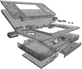 Resim eXtremeRate Nintendo DS Lite için Şeffaf Siyah Yedek Tam Muhafaza Kabuğu, Düğmeli Özel El Konsolu Kılıfı, Nintendo DS Lite NDSL için Ekran Lensi - Konsol Dahil Değildir 
