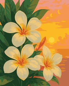 Resim Sayılarla Boyama Seti - Tropik Çiçekler - 80x100 