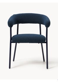 Resim Westwing Thiago Bouclé Sandalye Seti 2 Adet - 100.000 Martindale, Modern Metal Ayaklı Lacivert 