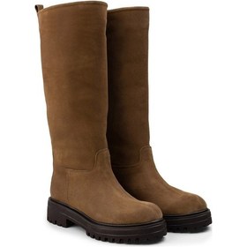 Resim Deery Hakiki Süet Taba Rengi Kadın Bot Taba 