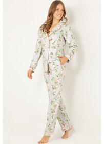 Resim Miorre Doremi Çiçekli Doğal Viskon Soft Yumuşak Düğmeli Pijama Takımı 001 
