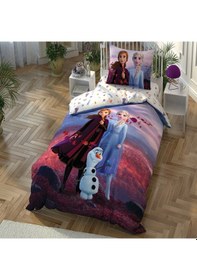 Resim Taçlisanslı Tek Kişilik Nevresim Takımı Disney Frozen 2 Elsa Anna 