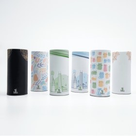 Resim Bamboo Silindir Kutulu Peçete 6'li Set (6 FARKLI DESEN), Araç Peçete Kutusu 