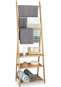 Resim Digithome Bambu 3 Raflı Havlu Askısı Banyo Düzenleyici Havluluk Organizer Db-0006 Kahverengi 