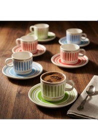 Resim Fecra Ritm 12 Parça Kahve Fincan Takımı Çok Renkli 