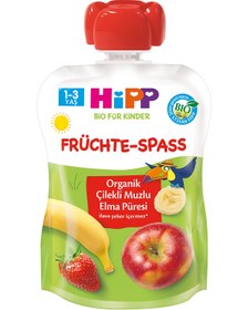 Resim Hipp Mama Organik Çilekli Muzlu Elmalı Meyve Püresi 90 gr - Standart / Standart 