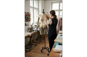 Resim Manken İstanbul 38 Beden Yarım Bacak Yüksek Kalite Tekerlekli Döküm Ayak Kollu Profesyonel Prova Mankeni 