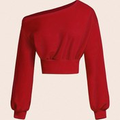 Resim Omuzları Açık Kazak, Bahar ve Sonbahar İçin Uzun Kollu Yarım Fermuarlı Arkası Fermuarlı Kazak, Kadın Giyim 