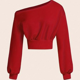 Resim Omuzları Açık Kazak, Bahar ve Sonbahar İçin Uzun Kollu Yarım Fermuarlı Arkası Fermuarlı Kazak, Kadın Giyim 