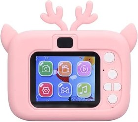 Resim Akozon Çocuk Dijital Kamera Seti, 32GB Kart Ve Okuyucu, 20MP, 1080P Video, Renkli 2' Ekran, USB Şarj, AI Yüz Tanıma, Otomatik Karartma (Pembe Sarı) 