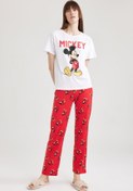 Resim Defacto Fall In Love Disney Mickey & Minnie Mouse Kısa Kollu Pijama Takım 