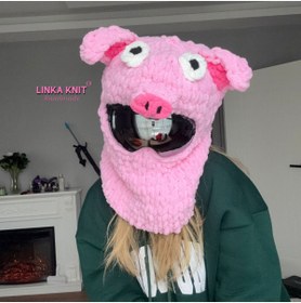 Resim Linka Knit El Yapımı Domuzcuk Kayak Kaskı Maskesi, Kayak Maskesi, Kayak Kaskı Koruyucu Kılıf 