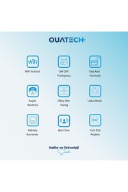 Resim QUATECH 24.000 Btu/h A++ Enerji Sınıfı R32 Salon Tipi Inverter Klima 