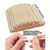 Resim 500 Adet/200 Adet/100 Adet Doğal Ahşap Tırnak Eti İtici ve Kazıyıcı - 7,5 cm Turuncu Ahşap Çubuklar ile Hassas Manikür ve Pedikür Aletleri, Pedikür İçin Doğal Ahşap Bitim | Pürüzsüz Yüzey, Tırnak Teknisyen Malzemeleri 