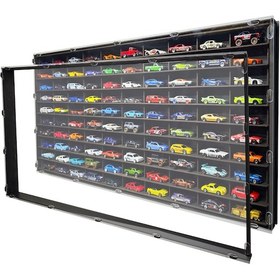 Resim Şeffaf Kapaklı Eskitme Siyah Yatay 100 Araçlık Hobi Araba Rafı Eskitme Siyah 