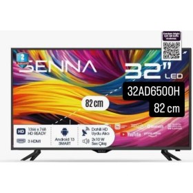 Resim Senna 32AD6500H 32'' 82 Ekran Uydu Alıcılı HD Ready Android Smart LED TV 