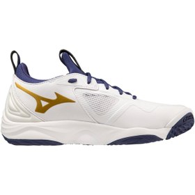 Resim MIZUNO Wave Momentum 3 Unisex Voleybol Ayakkabısı Beyaz/Lacivert 