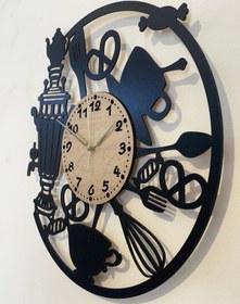 Resim Ümra Lazer Lazer Kesim Dekoratif Duvar Saati 40x40 Umrasaat2 Ahşap - Siyah 