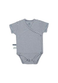 Resim Organicera Organicera Organik Kısa Kollu Kimono Body, Indigo Çizgili Çok Renkli 