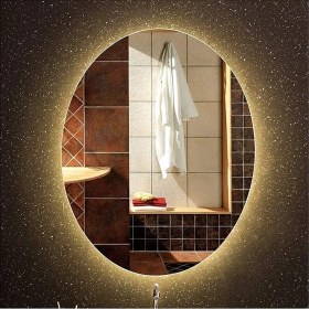 Resim Global Led Mirror 73X93 cm Elips Ledli Ayna Banyo Aynası Dekoratif Ayna Boy Ayna Salon Duvar Ayna 