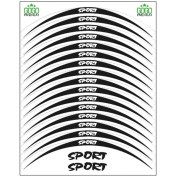 Resim SEVENKARDEŞLER Sevenkardeşler Beyaz Siyah Sport Reflektörlü 1 Set Jant Şeridi 