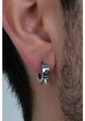 Resim Çivili Geçmeli Unisex Erkek Kadın Çelik Küpe 3 MM 3 Renk Mse3 