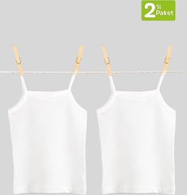 Resim Blackspade Kız Çocuk Atlet 2li Paket 1296 - Beyaz 