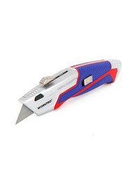 Resim Workpro Wp213012 Ağır Hizmet Alüminyum Gövde Geri Çekilebilir Rötuş Maket Bıçağı + 4 Adet Yedek Bıça 