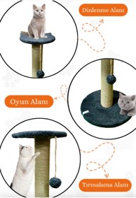 Resim Nursoft Stepli Kedi Tırmalama Tahtası Antrasit 