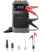 Resim 12.000mah Araç Akü Şarj Takviyeli Işıklı Hava Kompresörü Akü Takviye Cihazı 4'ü 1 Arada Powerbank 