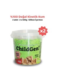 Resim Doğal Kinetik Oyun Kumu 2x500gr - Yeşil 