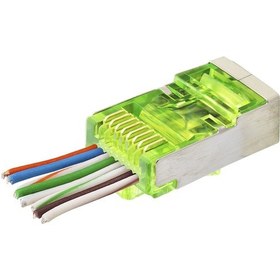 Resim Büro Ev Ofis Network Bağlantısı İçin 100adet Turuncu Plastik Kutu Cat6e Ez Rj45 Metal Konnektör Seti 
