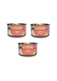 Resim Schesir Somonlu Tam Ve Dengeli Broth Pişirme Suyunda Kedi Konservesi 85 Gr. X 3 Adet 