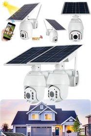 Resim Utelips 2 Adet Wifi Uygulamalı Gece Görüşlü Solar Güneş Enerjili Kamera Akıllı Waterporff Güvenlik Kamerası 