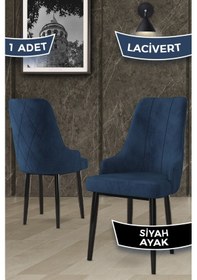 Resim Canisa Trex Serisi 1.sınıf Babyface Kumaş Siyah Metal Ayak 8 Adet Lacivert Sandalye Sandalye Lacivert Ayaklar Siyah 