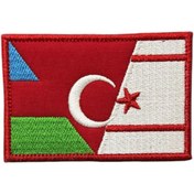 Resim Ex Patch Azerbaycan Türkiye Kıbrıs Bayrağı Nakış Patch Peç - 8 X 5 Cm 