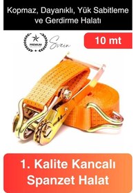 Resim 10 Mt Spanzet Takımı Cırcırlı Yük Gerdirme Kiti Halat Uzun Tekne Kamyon Taşıma Çekme Emniyet Kemer 