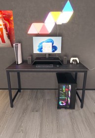 Resim Flinder Siyah 140x60 Oyuncu Masası, Bilgisayar Masası, Gamer Masası, Gaming Masa, Metal Ayaklı 