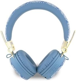 Resim Guess Lisanslı Tasarım Kablosuz Kulak Üstü Kulaklık – Metal Logo Detaylı, PU Deri Ayarlanabilir Kafa Bandı, Yüksek Ses Kalitesi, Uzun Pil Ömrü, Compatible with Tüm Bluetooth Cihazlar (Mavi) 