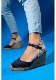 Resim Luvishoes Sinta Kot Mavi Süet Deri Kadın Topuklu Sandalet Mavi 