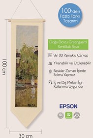 Resim Duvar Halısı Pinterest Oda Dekoru, Monet Sanat Serisi, 100cm Kanvas Flama Askılı Duvar Örtüsü NO:608 - Renkli - 9 / 30 x 100 