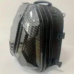 Resim 1 adet Karbon Fiber Motosiklet Kuyruk Çantası, Motosiklet Sırt Çantası Kask Çantası Motosiklet Bisiklet Motosiklet Aksesuarları için 