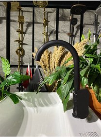 Resim İsaoğlu Yapı Mat Siyah Diamond Design Mutfak Bataryası Siyah Evye Bataryası Siyah Mutfak Musluğu Siyah 