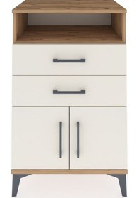 Resim Hyperion Komodin Tek Raflı 2 Çekmeceli 2 Kapaklı 60x44x96 Çam... Çam 